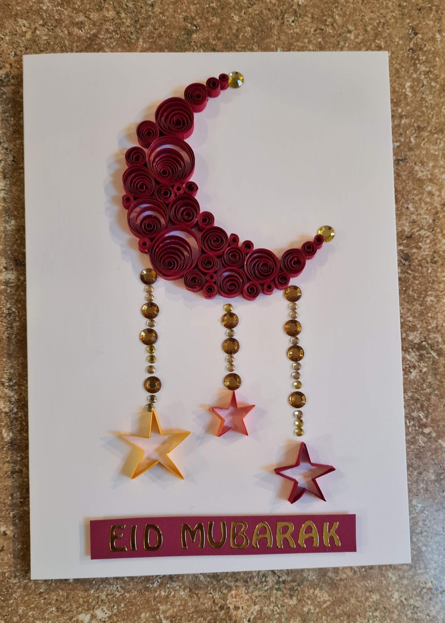 Quilled Moon and Stars Eid Mubarak Cards