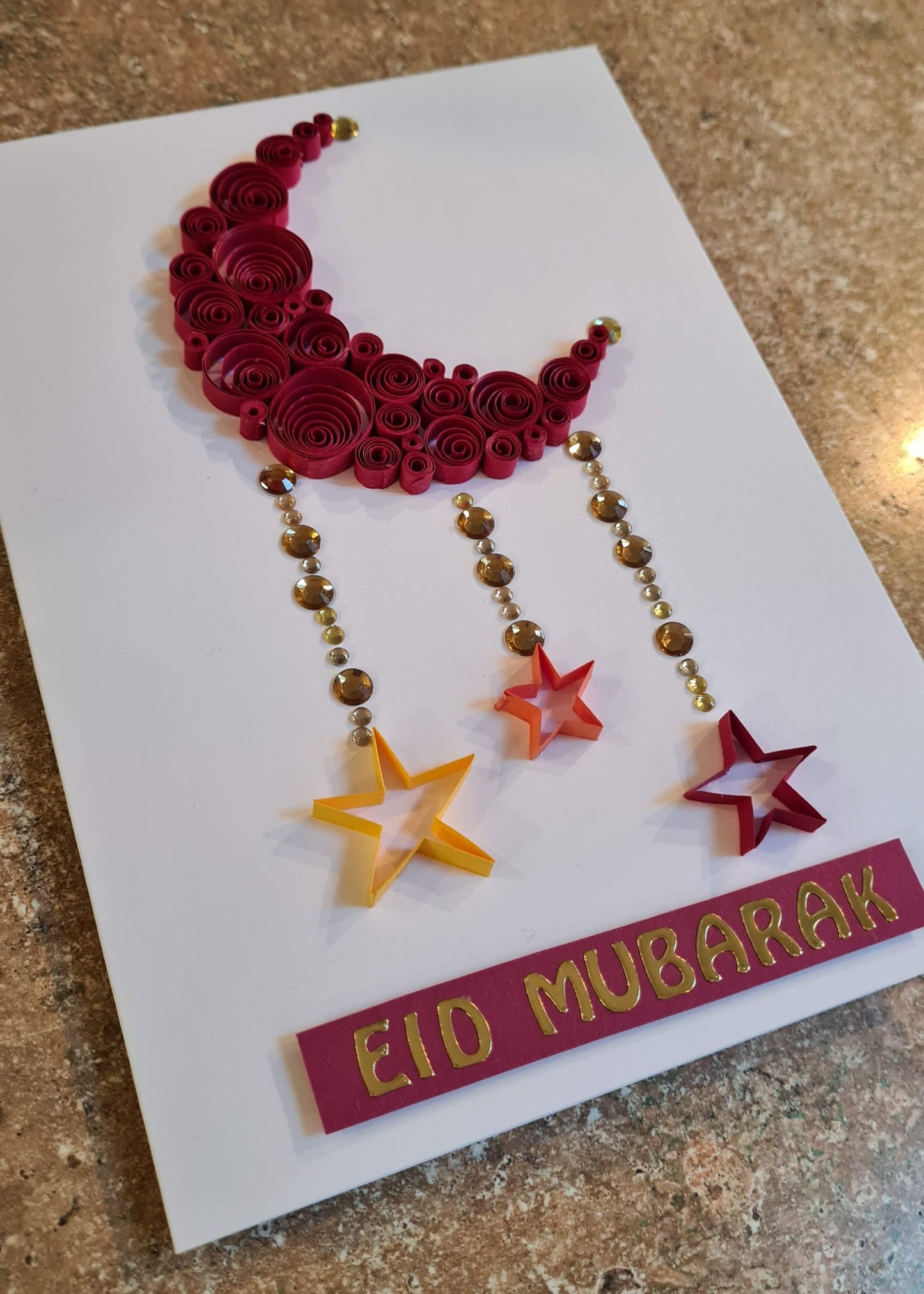 Quilled Moon and Stars Eid Mubarak Cards