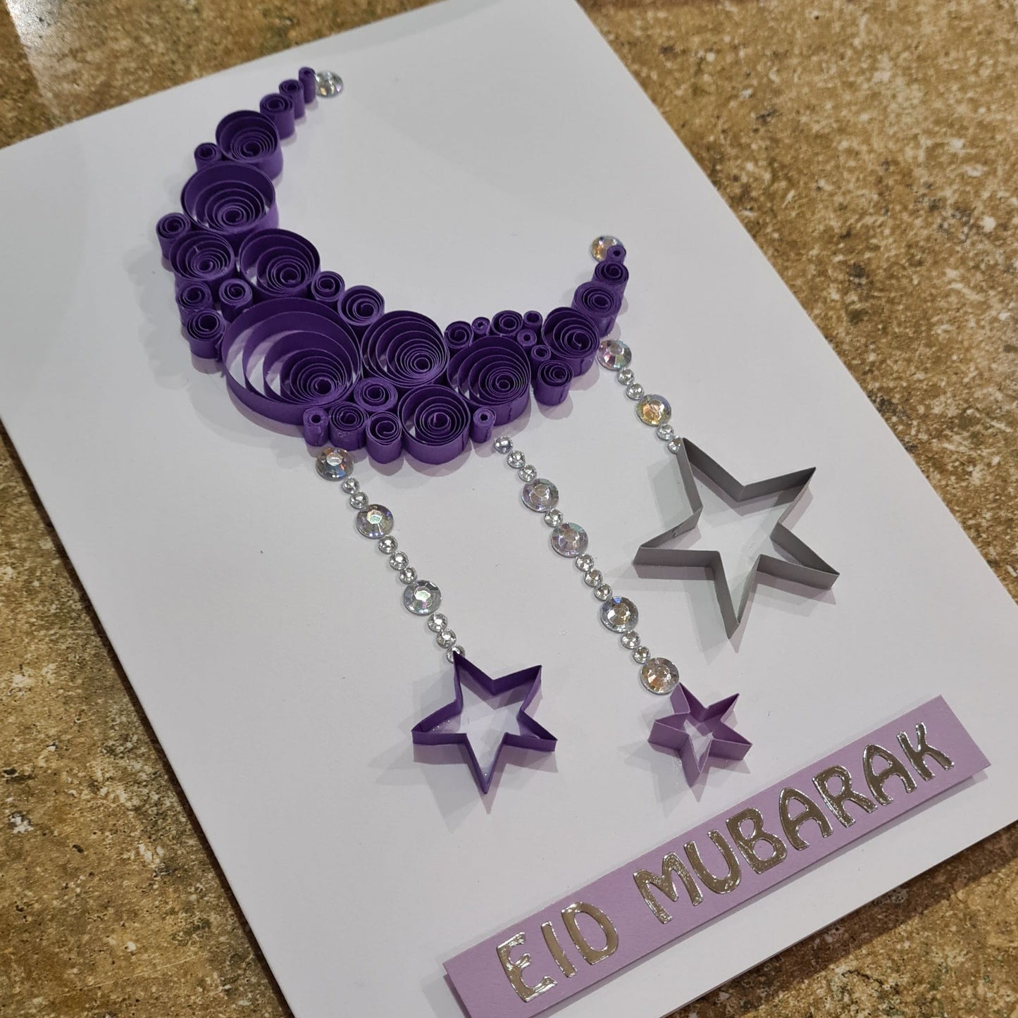 Quilled Moon and Stars Eid Mubarak Cards