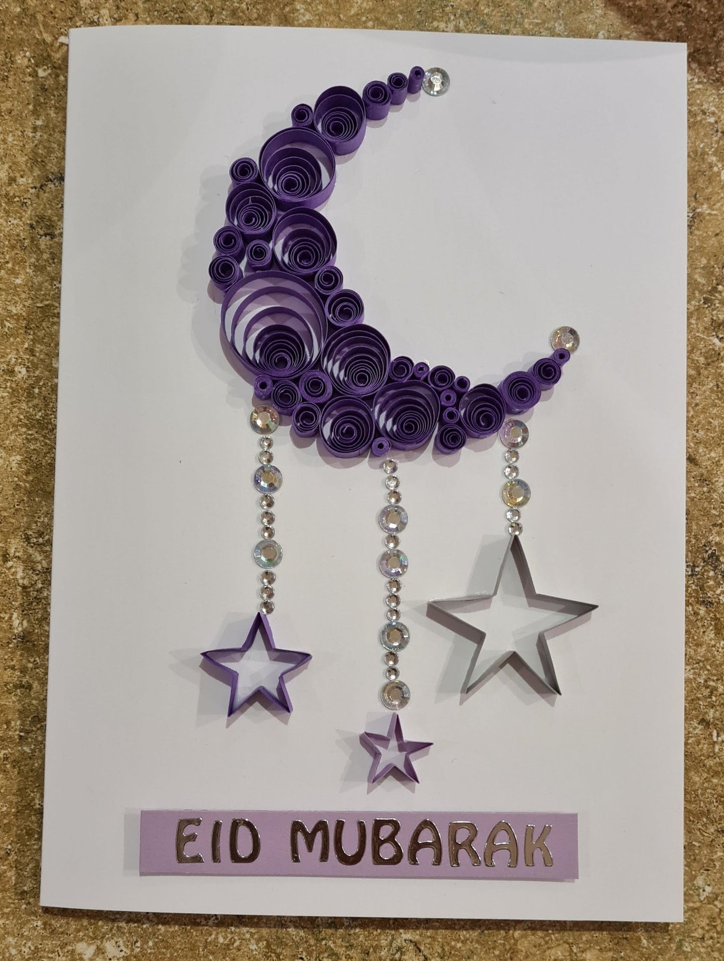 Quilled Moon and Stars Eid Mubarak Cards
