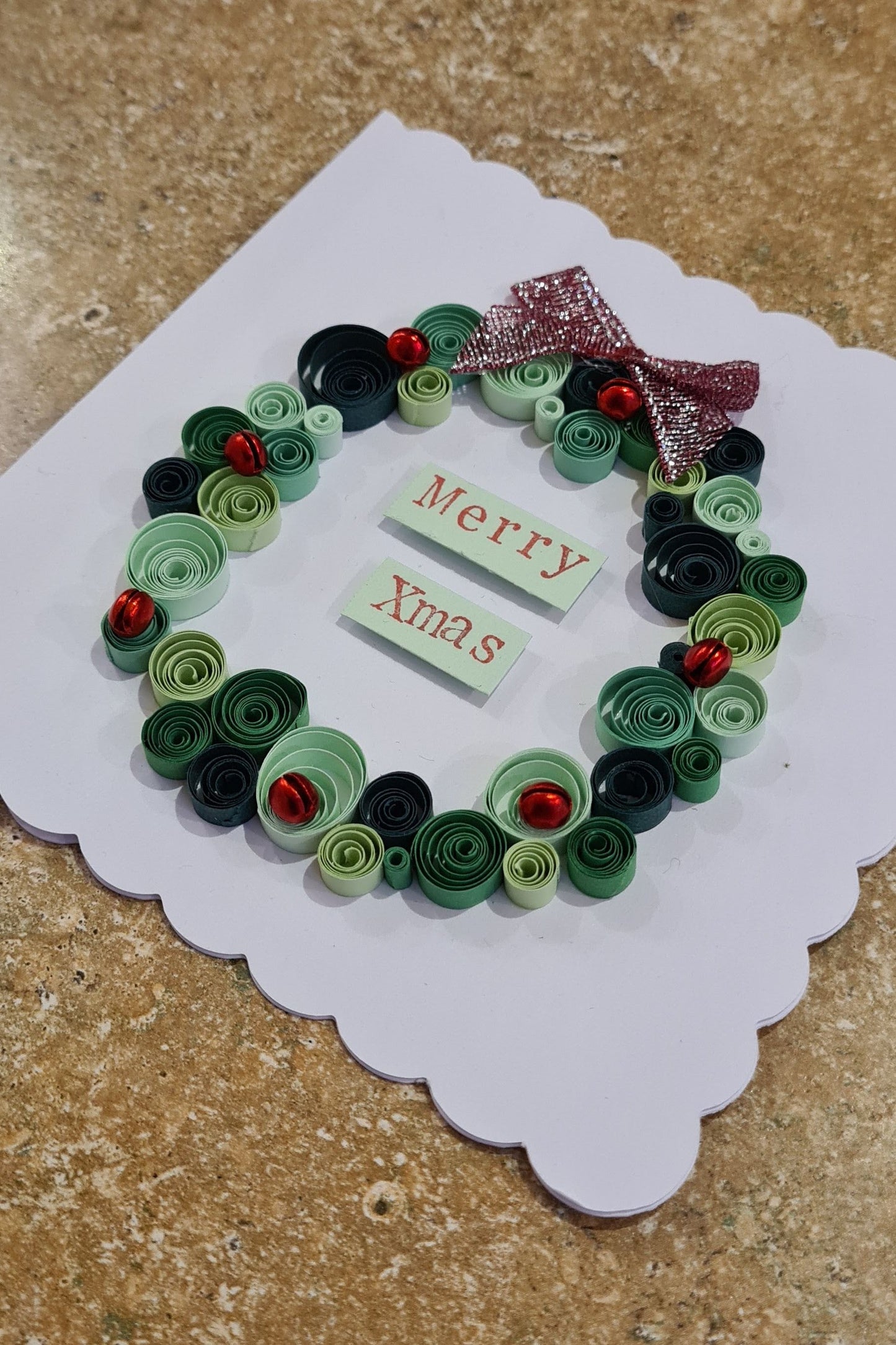 Quilled Christmas Wreath Card