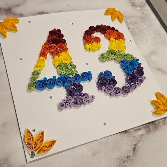 Quilled Number Birthday/Anniversary Card